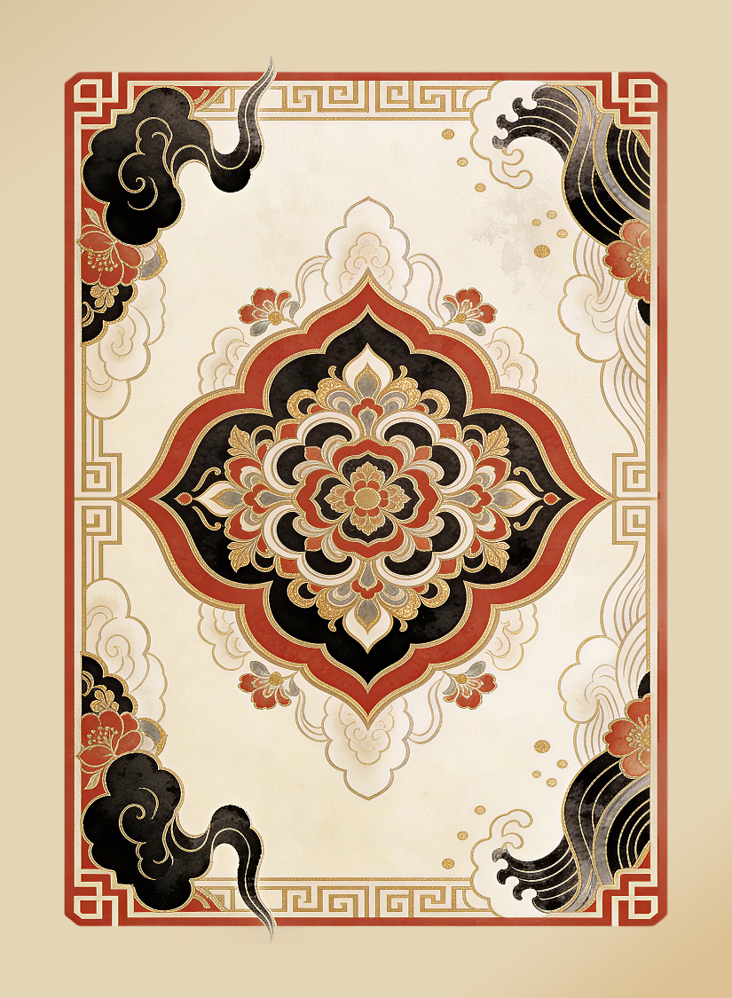 Asian flower card back