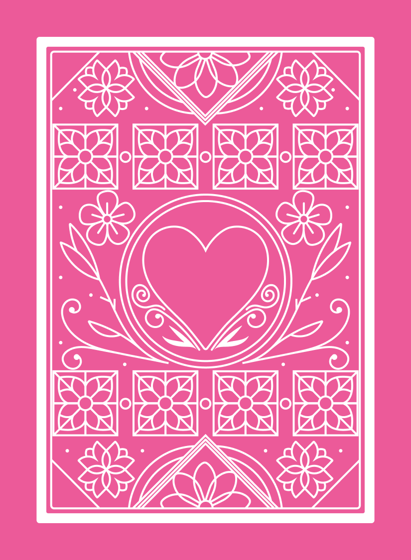 Love pink card back
