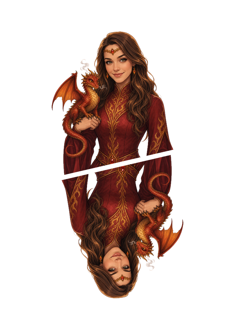 Fantasy queen card in full ratio